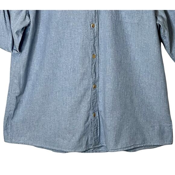 Mens Long Sleeve Shirt Size XLT Hawker Ryle Blue Collar Button Up 100% Cotton - Picture 7 of 8